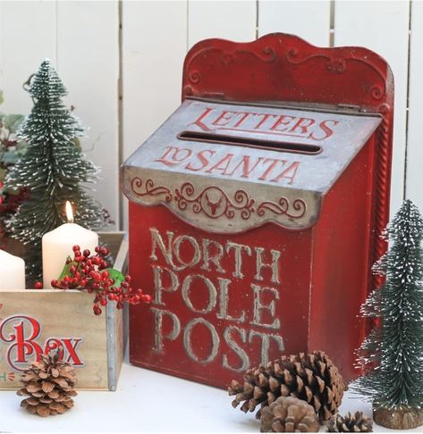 All Chic Christmas Post Box Wall Hanging Santa Letter Box For Outside Mail box Christmas Decorations Indoor Wall-mount Letterboxes For Wall Decor… Christmas Mailbox Decorations, Shabby Chic Letters, Santa Mailbox, Personalized Mailbox, Santa North Pole, Santa Mail, Letters To Santa, Christmas Gingerbread House, Christmas Post