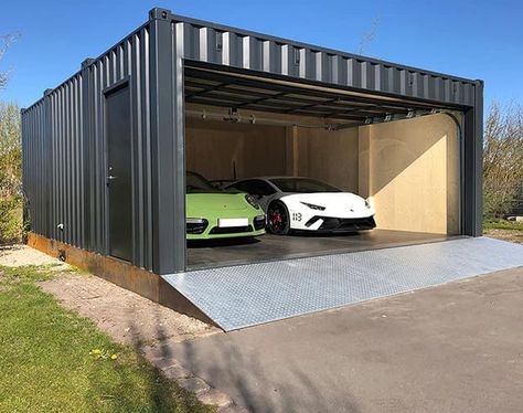 Container Sheds, Shipping Container Workshop, Container Garage, Shipping Container Sheds, Car Shed, Shipping Container Cabin, Container Conversions, Building A Garage, Container Cabin