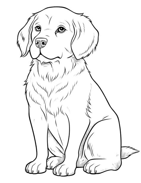 Coloring Pages Dogs Free Printable, Printable Puppy Coloring Pages, Dog Pictures Drawing, Dog Printables Free For Kids, Dog And Puppy Drawing, Dog Sketch Cartoon, Dog Drawing Outline, Dog For Coloring, Dog Colouring Pages