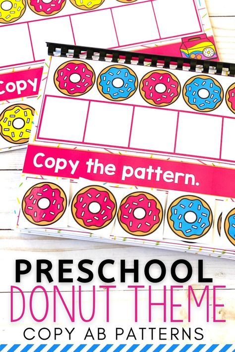 Make learning AB patterns fun and easy with this Digital Donut Theme Copy AB Pattern Activity for Preschool! It’s available as a free printable as well!    Digital Donut Theme Copy AB Pattern Activity for Preschool | AB Pattern Activity | Preschool Pattern Activity | AB Patterns | Hands On Pattern Activities | Preschool Digital Activities | Printable Pattern Activities | Free Digital Learning Activities | I Teach Too | #iteachtoo #abpatterns #patterns #preschoolactivity #freedigitalactivities Pattern Activities Preschool, Patterns For Preschoolers, Patterns For Preschool, Ab Pattern Activities, Preschool Pattern Activities, Ab Pattern, Abb Patterns, Teaching Patterns, Preschool Patterns