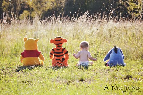 Winnie The Pooh 6 Month Photos, Winnie The Pooh First Birthday Pictures, Winnie The Pooh Photoshoot, Winnie The Pooh Photo Shoot, Baby Holiday Photos, Pooh Party, Baby Christmas Photos, Pooh Birthday, 1st Birthday Photoshoot