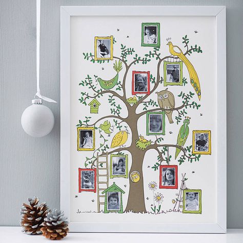 Family Tree Photography Print Family Tree Photo Frame, Gifts For Families, Family Tree Photo, Family Tree Print, Family Tree Art, Top 10 Christmas Gifts, Personalised Family Tree, Different Birds, Family Frames