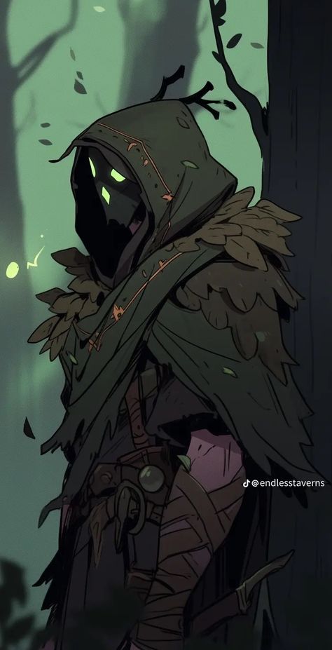 Druid Monk Dnd, Modern Druid Aesthetic, Wild Magic Sorcerer Character Art, Forest Dweller Character Design, Character Design Fantastic, Masked Druid, Dnd Druid Outfit Male, Druid Art Male, Blind Dnd Character