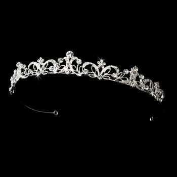 Wedding Tiara Headband, Fairytale Bridal, Crystal Wedding Tiaras, Floral Tiara, Bridal Tiaras, Crystal Bridal Tiaras, Silver Headband, Headband Tiara, Ivory Wedding Dress