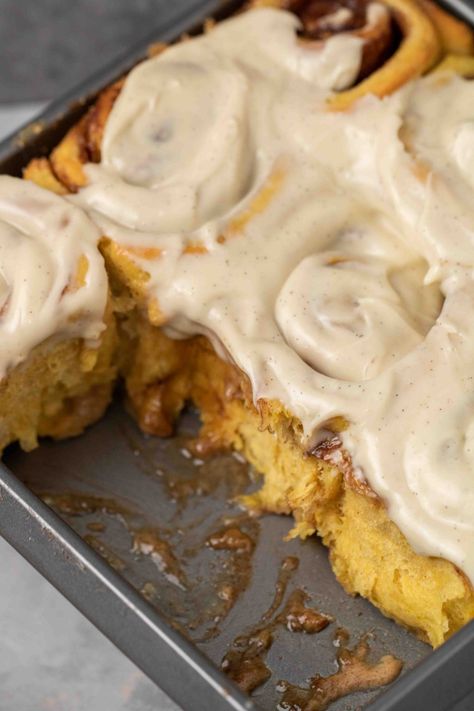 The Best Fluffy and Soft Pumpkin Cinnamon Rolls | Lifestyle of a Foodie Make Ahead Pumpkin Cinnamon Rolls, No Yeast Pumpkin Cinnamon Rolls, Small Batch Pumpkin Cinnamon Rolls, Pumpkin Cinammon Rolls Recipes, Bread Machine Pumpkin Cinnamon Rolls, Pumpkin Cinammon Rolls, Overnight Pumpkin Cinnamon Rolls, Pumpkin Cinamonroll, Baked Pumpkin Donuts Recipe