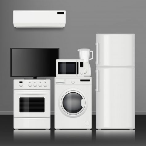 Kitchen home appliances. household store... | Premium Vector #Freepik #vector #technology #house #kitchen #home Microwave Oven Repair, Oven Repair, Washing Machine Repair, Viking Appliances, Air Conditioner Repair, Appliance Repair Service, Commercial Appliances, Global Home, Household Appliance