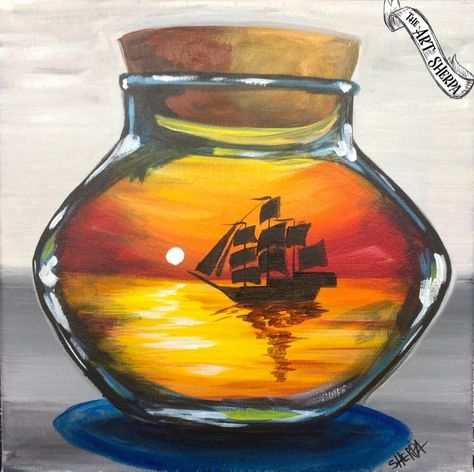 Pirate Watercolor, Pirate Ship Painting, Painting For Beginners Videos, Woodburning Ideas, Negative Painting, Canvas Painting For Beginners, Art Sherpa, The Art Sherpa, Birthday Painting