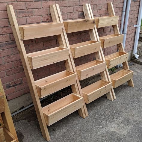 Tiered Garden Boxes, Ladder Planter, Wood Succulent Planter, Tiered Planter, Vertical Garden Design, Cedar Planters, Garden Planter Boxes, Tiered Garden, Vertical Garden Diy