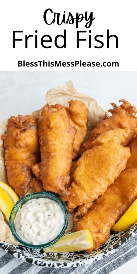 Battered fried fish made with a simple flour batter and deep fried to perfection is one of our favorite fish recipes and it's easy too! Fried Fish Batter Recipe, Best Fish Batter, Fried Cod Fish Recipes, Fish And Chips Batter, Fried Fish Batter, Fried Cod Fish, Beer Battered Fish Recipes, Crispy Fried Fish, Fried Catfish Recipes