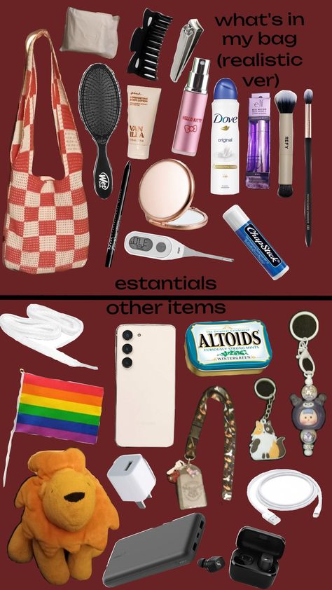 Whats in my bag #grunge #bag #fyp #preppy #lgbt What's In My Bag Aesthetic, In My Bag Aesthetic, My Bag Aesthetic, Grunge Bag, What's In My Bag, In My Bag, Bag Aesthetic, What In My Bag, My Bag