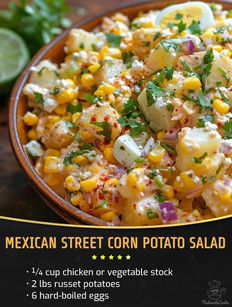 Mexican Street Corn Potato Salad, Corn Potato Salad, Mexican Potatoes, Spanish Potatoes, Recipes Mexican, Mexican Corn, Fried Corn, Dream Food, Mexican Street Corn