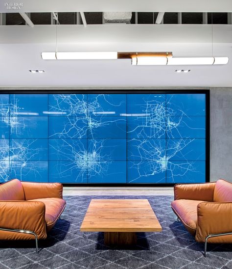 Over and Above: Studio O+A Designs HQ For Uber Led Screen Wall Design, Office Video Wall, Led Screen Wall, Gray Interior Doors, Startup Office, Interactive Walls, Corporate Interiors, Screen Video, Led Screen