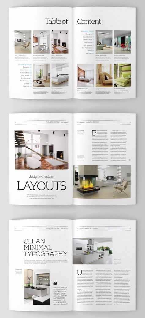 Interior Design Magazine Template InDesign - 40 pages Interior Design Magazine Layout Ideas, Interior Magazine Cover, Interior Design Magazine Cover, Interior Design Magazine Layout, Memphis Design Interior, Material Studies, Interior Design Basics, Furniture Magazine, House Magazine