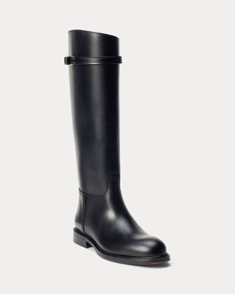 Polo Ralph Lauren | Black Leather Riding Boot Polo Boots, Ralph Lauren Boots, Boot For Women, Black Leather Riding Boots, Womens Riding Boots, Women Ralph Lauren, Tall Riding Boots, Black Knee High Boots, Riding Boot