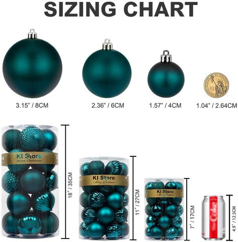 Large Christmas Tree Balls, Dark Teal Christmas Tree, Orange And Teal Christmas Tree, Dark Teal Christmas Decor, Teal Christmas Tree Ideas, Teal And Gold Christmas Tree, Teal Decorations, Futuristic Christmas, Christmas Tree Ideas 2022