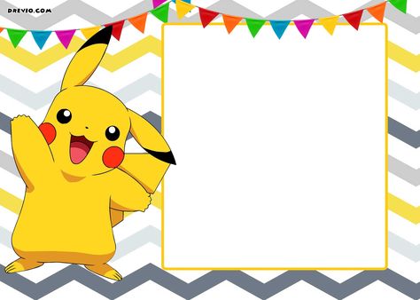 OBED  Te invito a mi fiesta número 9 El día: 12 de mayo  Hora: 5:00 pm Lugar: 514 inca st Denver colorado 80204   Talla 9 Pikachu Printable, Pokemon Birthday Invites, Free Printable Pokemon, Pokemon Party Invitations, Pokemon Invitation, Pokemon Birthday Card, Pokemon Card Template, Pikachu Birthday, Pokemon Invitations