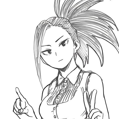 Momo Yaoyorozu Sketch, Simple Anime Characters, Mha Lineart, Momo Sketch, Momo Yaoyorozu Manga, Anime Characters To Draw, My Hero Academia Drawing, Mha Sketches, Characters To Draw