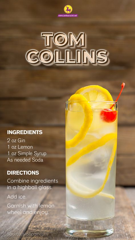 👉🏼HOW TO MAKE THE BEST TOM COLLINS RECIPE The Tom Collins first appeared in print in the 1876 edition of Jerry Thomas' Bar-Tender's Guide, but it probably owes its current fame to Meet The Parents. INGREDIENTS IN THE BEST TOM COLLINS RECIPE 2 oz Gin 1 oz Lemon 1 oz Simple Syrup As needed Soda TOM COLLINS DIRECTIONS 1️⃣ Combine ingredients in a highball glass. 2️⃣ Add ice. 3️⃣ Garnish with lemon wheel and enjoy You can order GIN here Tom Collins Recipe Vodka, Vodka Collins Recipe, Tom Collins Drink, Tom Collins Drink Recipes, Simple Syrup Drinks, Tom Collins Recipe, Tom Collins Cocktail, Bar Tender, Meet The Parents