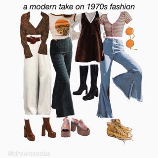 𝒶𝓋𝒶 (@drownsodas) • Instagram photos and videos 70s Inspired Outfits, Goth Outfit, Mode Hippie, 70s Inspired Fashion, 70s Outfits, Grunge Look, 1970s Fashion, Baggy Pants, Moda Vintage