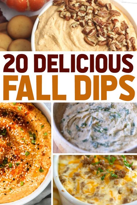 These Simple and Quick Fall Dip Recipes will have you eating good in no time at all. All you need is a few ingredients and an appetite to get started! #falldips #diprecipes #DIYdips #3boysandadog Good Fall Appetizers, Fall Dip Ideas Appetizers, Fall Party Dip Recipes, Fall Dip Board, Fall Appetizer Dips, Fall Chips And Dip, Thanksgiving Crockpot Dips, Easy Thanksgiving Dip Recipes, Fall Dips And Spreads