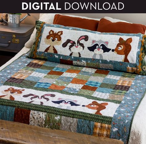 Woodland Baby Quilt, Animal Baby Quilt, Boys Quilt Patterns, Baby Quilt Pattern, Applique Quilt Patterns, Childrens Quilts, Baby Quilt Patterns, Baby Boy Quilts, Pinwheel Quilt