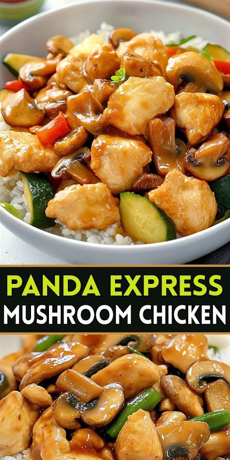 CravinPanda Express Mushroom Chicken but want to make it that savory, umami-packed at home? This easy, authentic recipe captures the rich flavors you love: tender chicken breast, juicy mushrooms, and crisp zucchini in a mouthwatering garlic soy sauce.😍 💡 Make it tonight and impress your family with this quick and healthy stir-fry option! 👉 Tap to save this recipe, follow for more delicious copycat dishes! #PandaExpress #MushroomChicken #EasyDinnerRecipes #CopycatRecipes🍽️ Chicken Mushroom Zucchini Stir Fry, Mushroom Dinner Recipes Healthy, Asian Chicken And Mushroom Recipes, Chinese Chicken And Mushrooms, Chicken Peppers Mushrooms Recipe, Chicken Zucchini Mushroom Recipes, Mushroom Chicken Panda Express, Chicken And Mushroom Recipes Healthy, Chicken Mushroom Zucchini