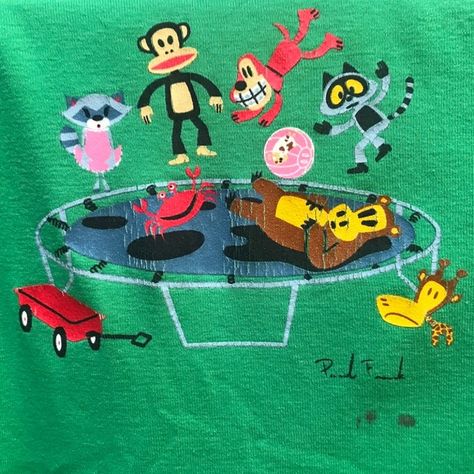 Paul Frank Design Green Tshirt 2004 Size S Adult. Rare. Vintage. Great Shirt. Hamster Ball, A Hamster, Paul Frank, Ink Stain, Green Tshirt, Color Design, Cool Designs, Kids Rugs, Green