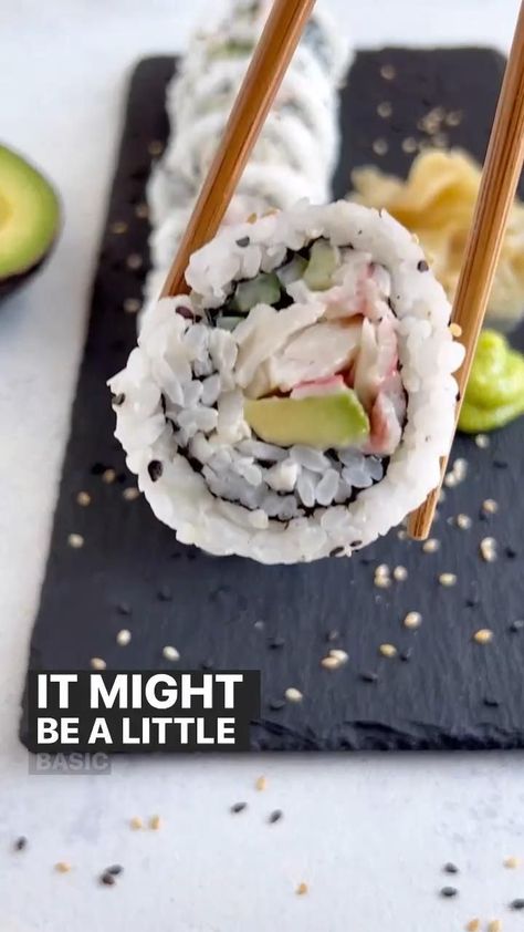 Pin on Evolving Table Recipes Sushi Boats, Homemade Sushi Rolls, Crab Sushi, Healthy Food Recipies, Cucumber Sushi, Sushi Recipes Homemade, Sliced Cucumber, Sushi Boat, Sushi Roll Recipes