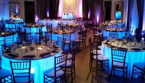 Under-table uplighting Wedding Table Lighting, Best Wedding Reception, Glow Table, Portland Wedding Venues, Uplighting Wedding, Sweet 15 Party Ideas Quinceanera, Sweet 15 Party Ideas, Ocean Wedding, Portland Wedding