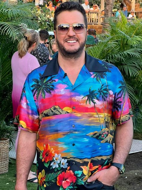 Luke Bryan Shirt, Luke Bryan Pictures, Hawaiian Print Shirts, Luke Bryan, Hawaiian Print, American Idol, American Shirts, Trending Shirts, Summer Shirts