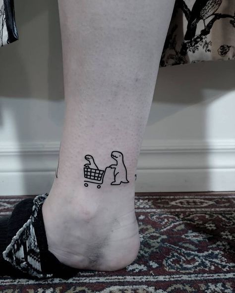 Hase Tattoos, Dino Tattoo, Matching Friend Tattoos, Dinosaur Tattoos, Yakuza Tattoo, Bff Tattoos, Cute Little Tattoos, Cute Tiny Tattoos, Funny Tattoos