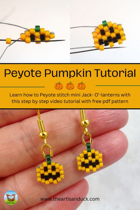 Brick Beading Tutorial, Beaded Ghost Pattern, Free Seed Bead Patterns Tutorials, Beaded Charms Patterns, Seed Bead Jewelry Patterns Free, Diy Halloween Earrings, Delica Beads Patterns, Brick Stitch Earrings Tutorial, Beaded Jewelry Tutorials Step By Step