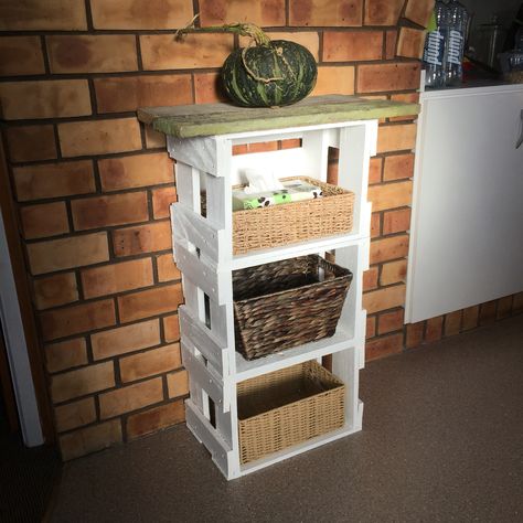 Beer crate shelves Beer Crate Shelves, Plastic Beer Crate Ideas, Wooden Crates Bookshelf, Wooden Coke Crate Ideas, Wine Crate Shelf, Beer Crate, Crate Shelves, Farm Stand, Changing Table