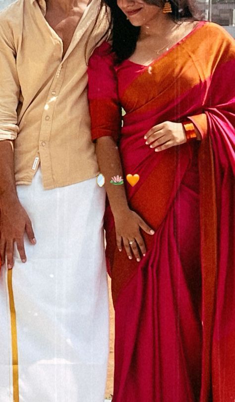 Onam Outfits, Couples Hidden Face Pics, Desi Love, Sea Wallpaper, Couple Dress, Couple Picture, Traditional Indian Outfits, Couple Picture Poses, Stylish Photo Pose