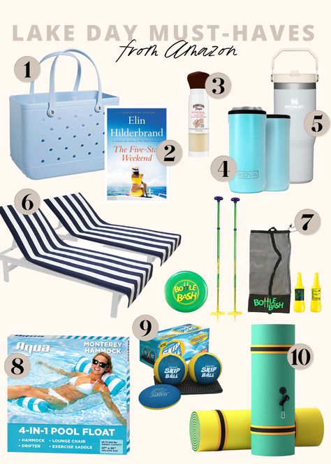 Lake Day Must-Haves from Amazon - Living in Yellow Lake Necessities, Lake Day Essentials, Lake Accessories, Pack A Cooler, Lake Essentials, Living In Yellow, White Chocolate Bar, Lake Day, Choosing Paint