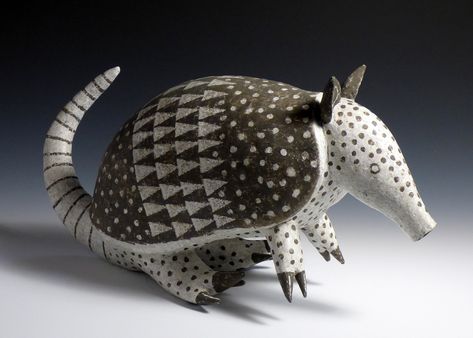 Armadillo on Behance Cowboy Sculpture, Armadillo Art, Wood Illustration, Cardboard Paper, Clay Ceramics, Clay Projects, Rug Hooking, Paper Mache, Art Direction