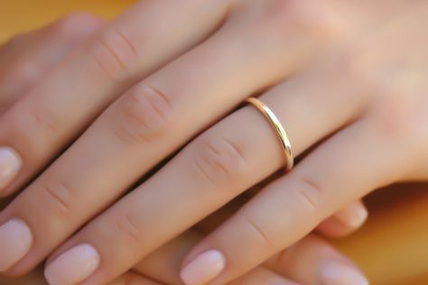 Plain Rose Gold Ring, Plain Band Ring, Simple Wedding Bands For Women, Wedding Band Simple, Plain Gold Wedding Bands, Dream Rings, Simple Wedding Bands, Art Deco Wedding Band, Sterling Silver Wedding Band