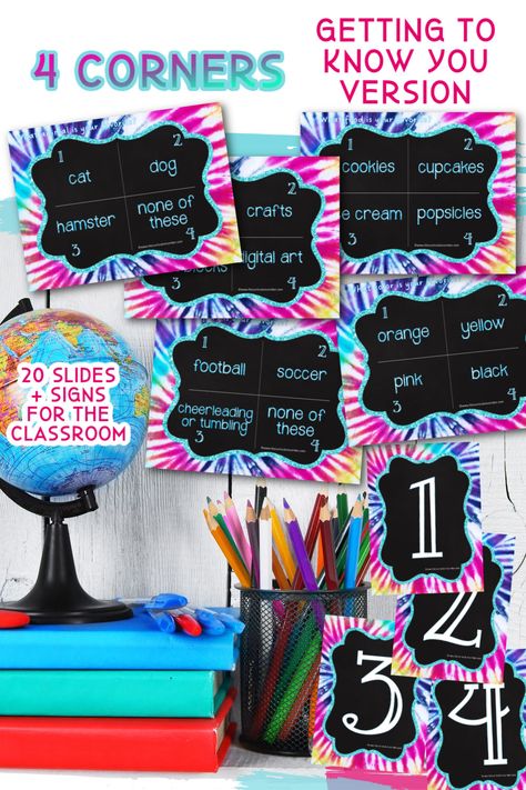 Get To Know You Games 3rd Grade, Math Ice Breakers First Day, Get To Know You 2nd Grade, 4 Corners Get To Know You Game, 4 Corners Ice Breaker Game, Student Get To Know You Sheet, Get To Know You Games For Kindergarten, Get To Know You Activities For Kids, Four Corners Game Questions