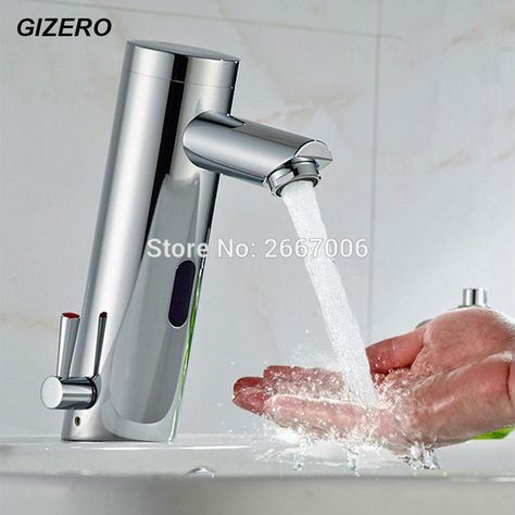 [Visit to Buy] Free Shipping GIZERO Hot & Cold Mixer Water Saving Automatic Touch free Sensor Faucet basin faucet for Hotel & Hospital ZR8005 #Advertisement Touchless Faucet, Bathroom Sink Taps, Water Faucet, Basin Sink, Sink Taps, Bathroom Basin, Square Plates, Kitchen Fixtures, Mixer Taps