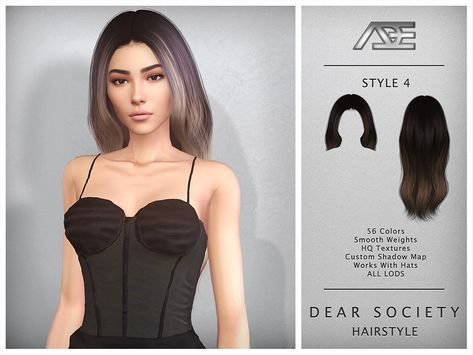 Sims 4 Hairstyles, Dear Society, 4 Hairstyles, Cc Hair, 4 Poses, Pelo Sims, Sims Games, Female Hair, All Hairstyles