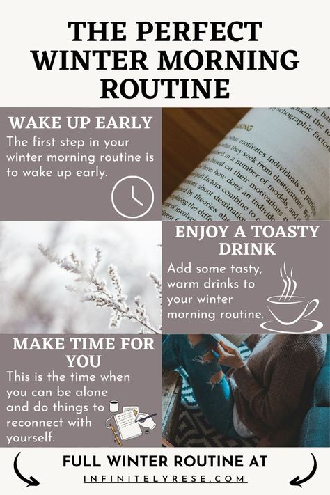 Winter mornings are the perfect time to slow down and enjoy a cozy morning routine. If you need winter self care tips, read these ideas for a productive morning routine. Make it a habit to start your day with a winter glow up. Learn how to have a good morning routine that leaves you ready to conquer the day! Cozy Morning Routine, Winter Morning Routine, Have A Good Morning, Winter Self Care, A Good Morning Routine, Good Morning Routine, Productive Morning Routine, How To Have A Good Morning, Cozy Morning