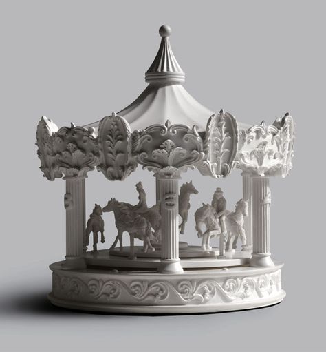 Merry-go-round clock by Haoshi Design Studio Merry Go Round Carousel, Night Circus, Round Clock, Merry Go Round, Carousel Horses, Music Box, Decorative Bells, Carousel, Snow Globes