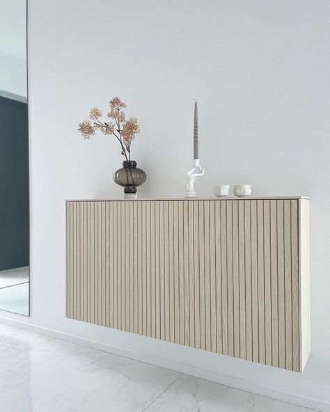 Superfront on Instagram: “Another Alabaster sideboard from our Wood Collection, this time pictured by @homeofstyling. So very simple and beatifully styled don’t you…” Japandi Entryway Ideas, Shallow Cabinets, Hallway Cabinet, Home Hall Design, Small Hallways, Home Entrance Decor, Home Inspo, Decor Home Living Room, Furniture For Small Spaces