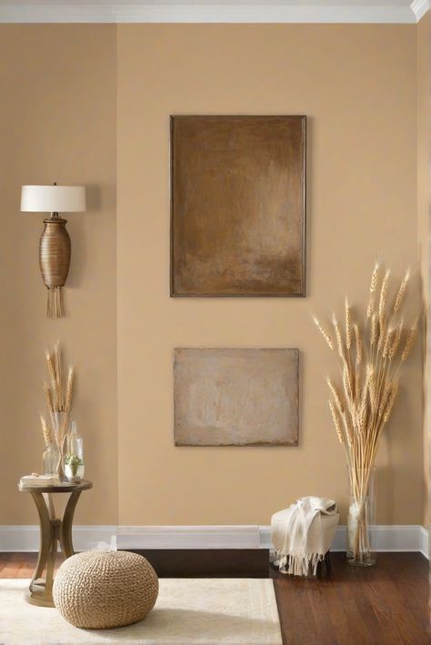 home decor interior design, interior bedroom design, designer wall paint, home paint colors Toasted Wheat Paint Color, Wheat Paint Color, Tuscan Wall Colors, Color For Living Room Walls, Kitchen Island Trim, Penny Wall, Color For Living Room, Tuscan Walls, Paint Guide