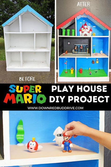 Mario Playhouse, Mario House, Super Mario Room, Doll House For Boys, Mario Bros Birthday Party Ideas, Mario Crafts, Mario Room, Super Mario Bros Birthday Party, Mario Bros Birthday