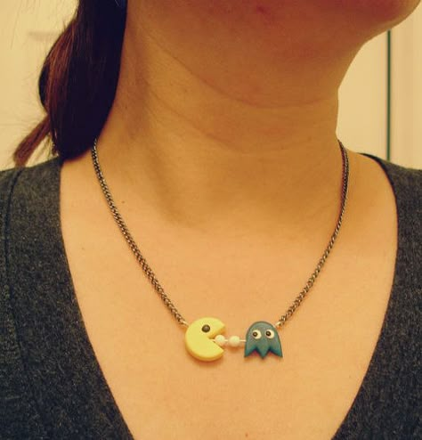 Hey, I found this really awesome Etsy listing at https://www.etsy.com/listing/117033490/guo-guos-handmade-polymer-clay-pac-man Polymer Clay Figures, Fimo Polymer Clay, Polymer Clay Diy, Polymer Clay Jewelry Diy, Cute Polymer Clay, Polymer Clay Necklace, Polymer Jewelry, Clay Jewelry Diy, Fimo Clay