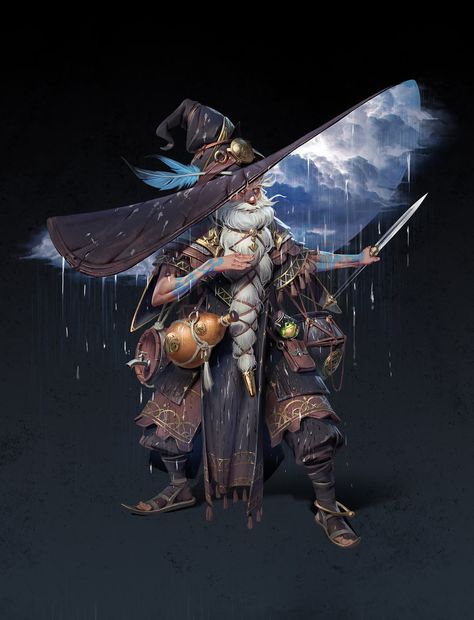 ArtStation - Rain Mage Shadowrun Mage, Mage Concept Art, Mage Character Art, Dnd Concept Art, Light Mage, Water Mage, Moon Wizard, Mage Art, Anime People Drawings