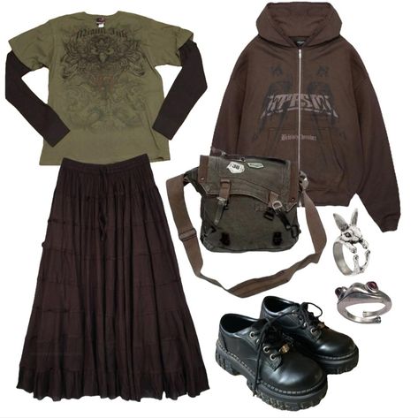 Grunge Sleaze, Top Outfit Ideas, Frog Ring, 일본 패션, Earthy Outfits, Top Outfit, Swaggy Outfits, Aesthetic Outfit, Grunge Style