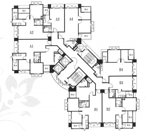 Residential Floor Plan, Hotel Project Architecture, Housing Floor Plans, Residential Building Plan, Residential Architecture Apartment, Hotel Design Architecture, Hotel Floor Plan, School Building Design, Hospital Architecture