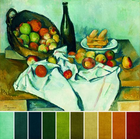 Art Bead Scene Blog: November Monthly Challenge Color Palette Famous Still Life Paintings, Cezanne Still Life, Basket Of Apples, Fruits Decoration, Still Life Artists, Apple Painting, Printed Tile, Still Life Fruit, Paul Cezanne